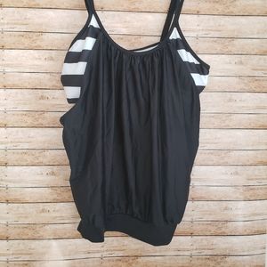 Striped two piece swimsuit